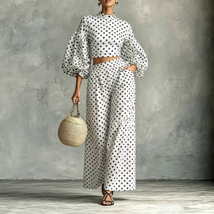 Fashionable Youth Inspired Loose Fitting Two Piece Set With Long Sleeves And Wide Leg Pants | Anvare