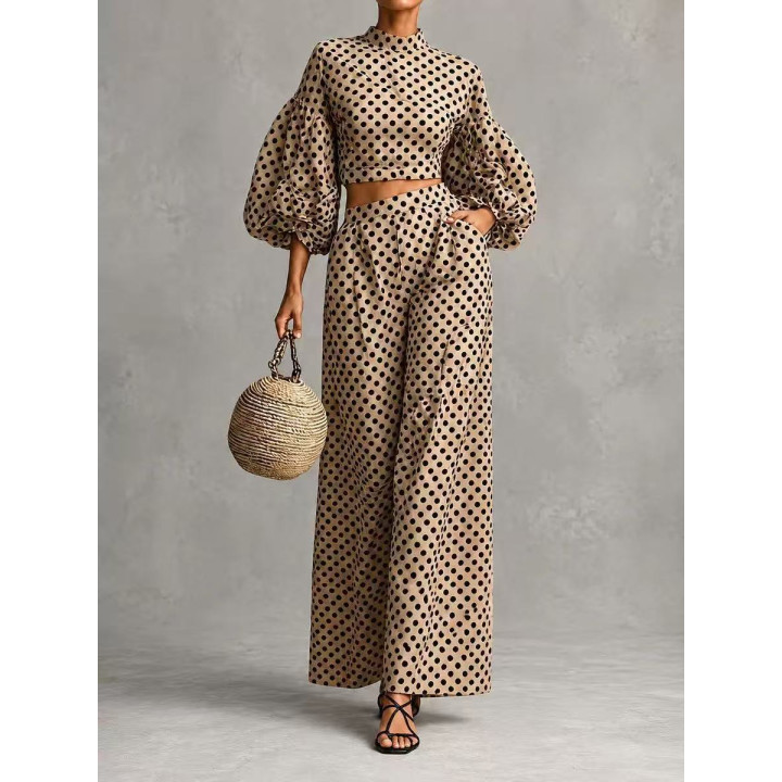Fashionable Youth Inspired Loose Fitting Two Piece Set With Long Sleeves And Wide Leg Pants | Anvare