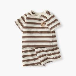 Boys Striped Two-piece Baby Outfit Set | Anvare