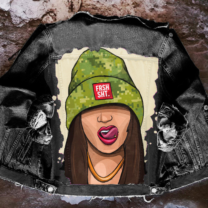 Green-hat Girl Denim Jacket For Women | Anvare