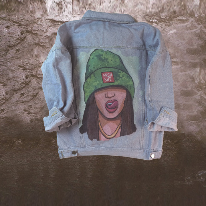 Green-hat Girl Denim Jacket For Women | Anvare