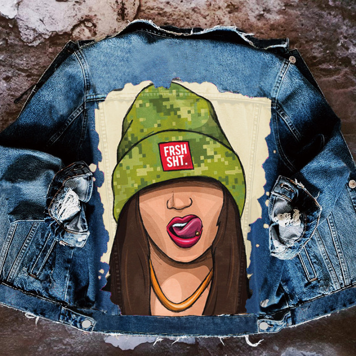 Green-hat Girl Denim Jacket For Women | Anvare