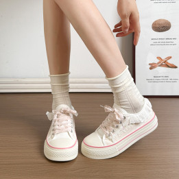 Girls' 2026 Spring & Summer New Canvas Shoes, Versatile Classic Low-Top White Sneakers, Casual Student Skate Shoes | Anvare