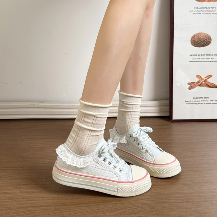 Girls' 2026 Spring & Summer New Canvas Shoes, Versatile Classic Low-Top White Sneakers, Casual Student Skate Shoes | Anvare