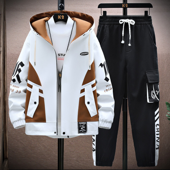 Fall Jacket Trousers Men Leisure Set | Anvare