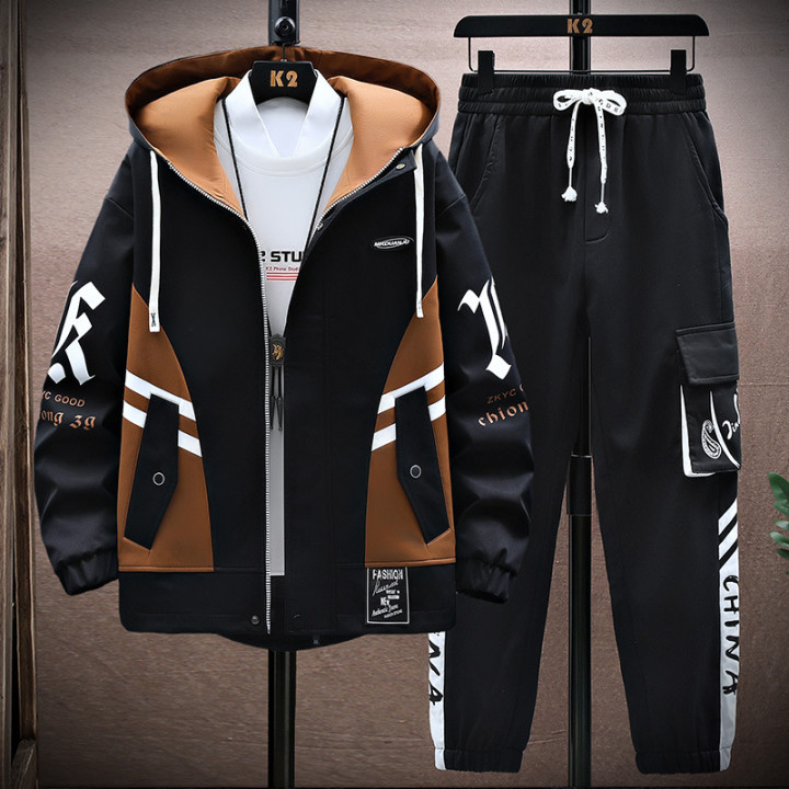 Fall Jacket Trousers Men Leisure Set | Anvare