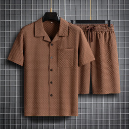Lapel Short Sleeve Shorts Suit Young And Middle-aged Wear Fashion Trendy Two-piece Suit | Anvare