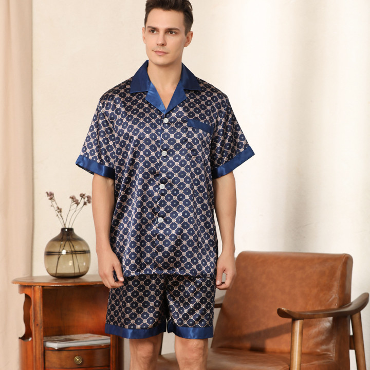 Men's Summer Printed Short-sleeved Shorts Pajamas | Anvare