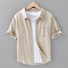 Thin Menswear Linen Short Sleeve Shirt | Anvare
