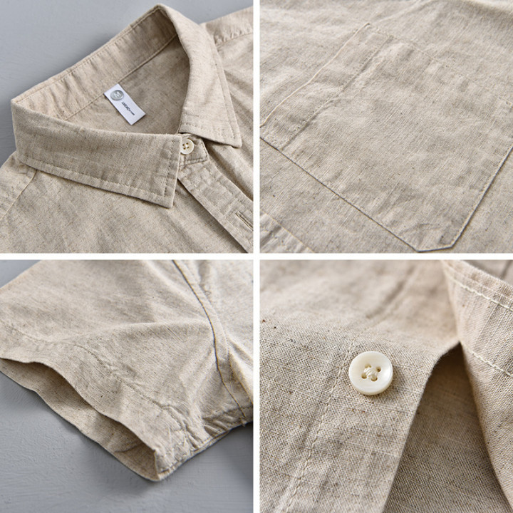 Thin Menswear Linen Short Sleeve Shirt | Anvare