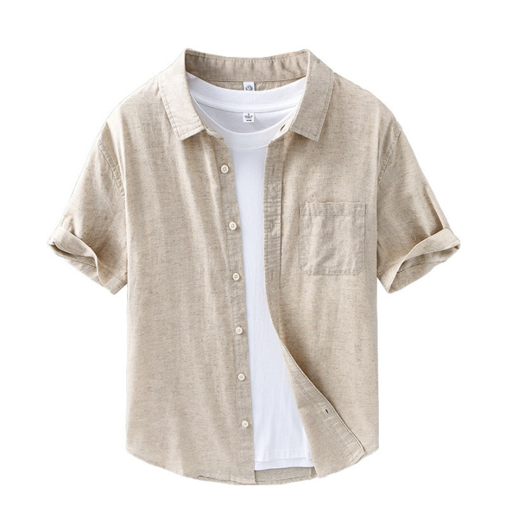 Thin Menswear Linen Short Sleeve Shirt | Anvare