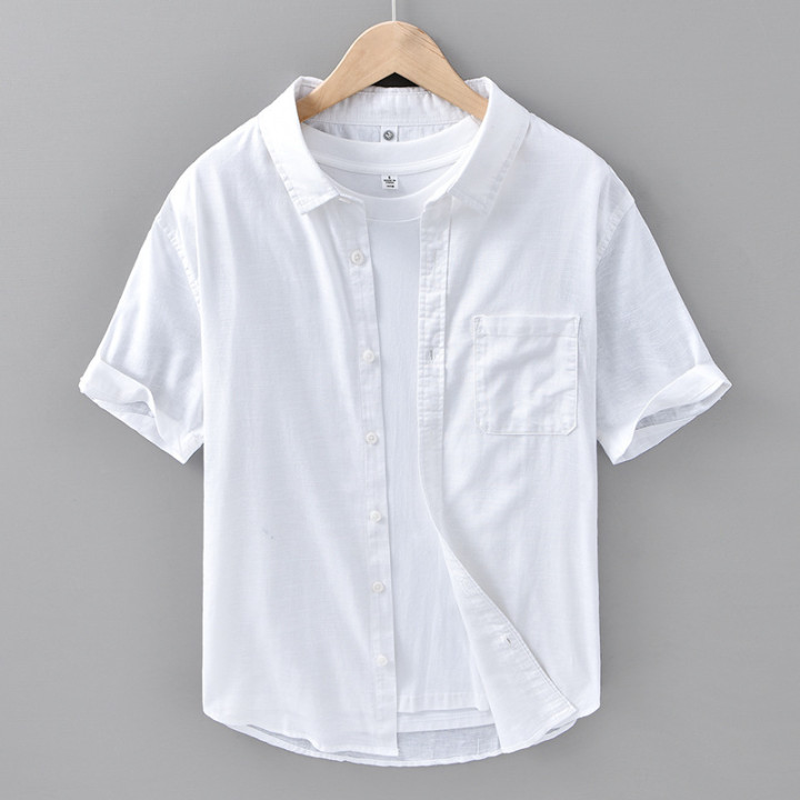 Thin Menswear Linen Short Sleeve Shirt | Anvare
