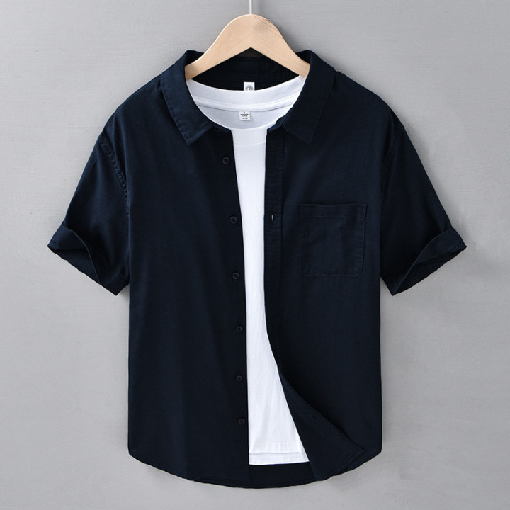 Thin Menswear Linen Short Sleeve Shirt | Anvare