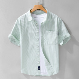 Summer Menswear Striped Minimalist Short Sleeve Shirt | Anvare