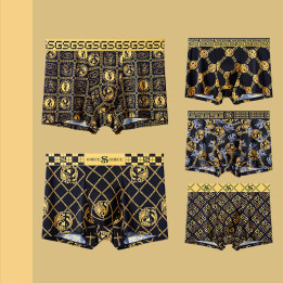 Summer Thin Men's Underwear Ice Silk Breathable Retro Printed Antibacterial Shorts | Anvare