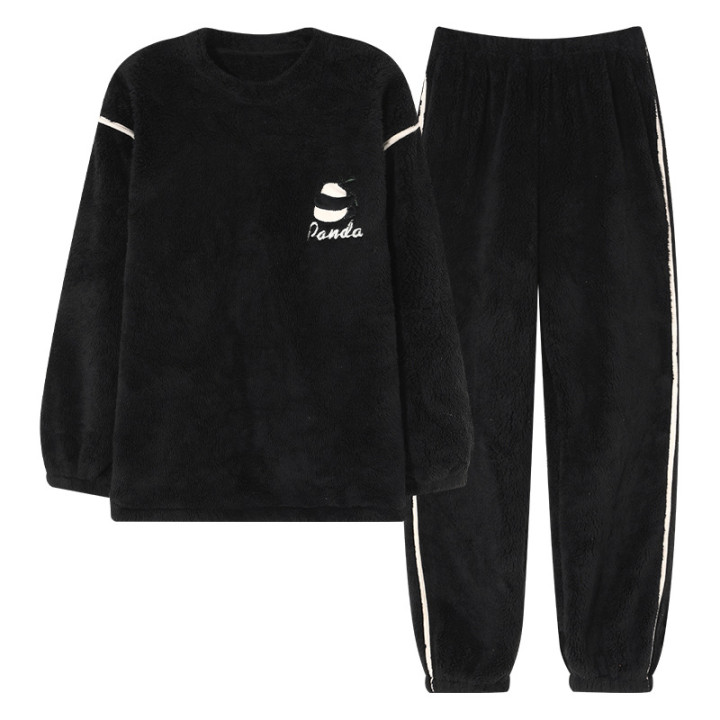 Coral Velvet Pajamas Men's Winter Thicken Thermal Pullover Round Neck Flannel Home Wear | Anvare