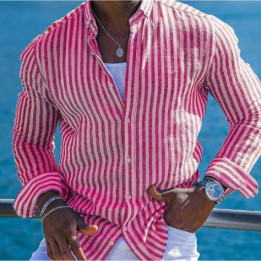 Summer Menswear 3D Printing Lapel Long Sleeve Shirt | Anvare