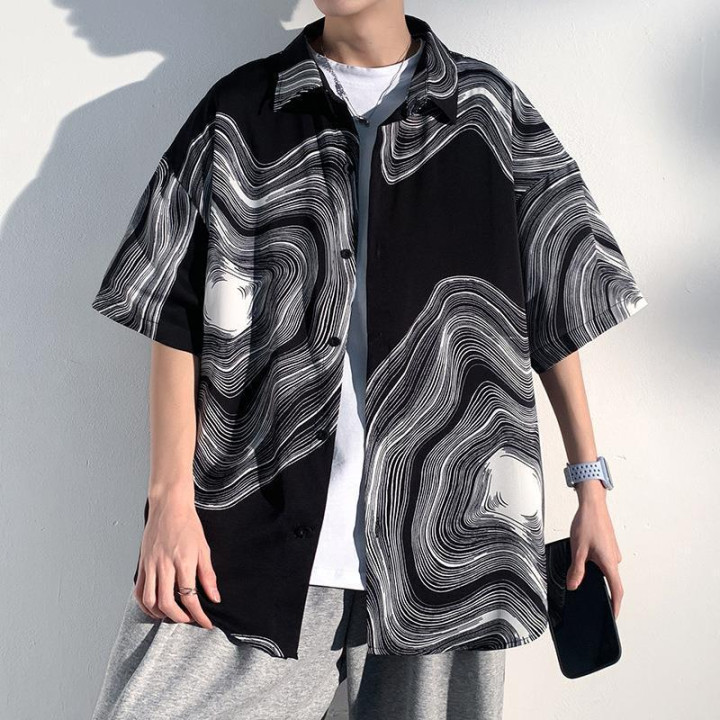 Summer Menswear Shirt Hong Kong Style Fashionable Temperament Short Sleeve | Anvare