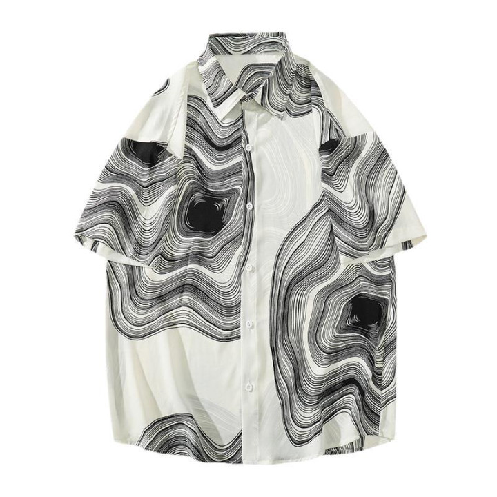 Summer Menswear Shirt Hong Kong Style Fashionable Temperament Short Sleeve | Anvare