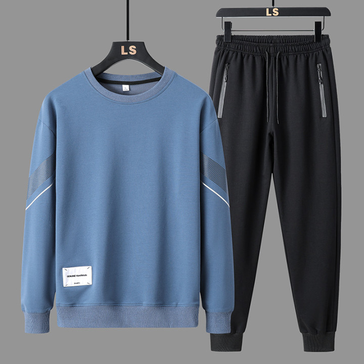 Round Neck Sweater Pants Men's Casual Sweatshirt Outfit | Anvare