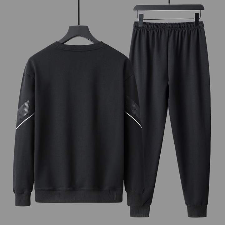 Round Neck Sweater Pants Men's Casual Sweatshirt Outfit | Anvare