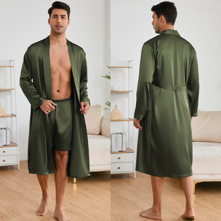 Men's Robes Shorts Suit Solid Color Homewear | Anvare
