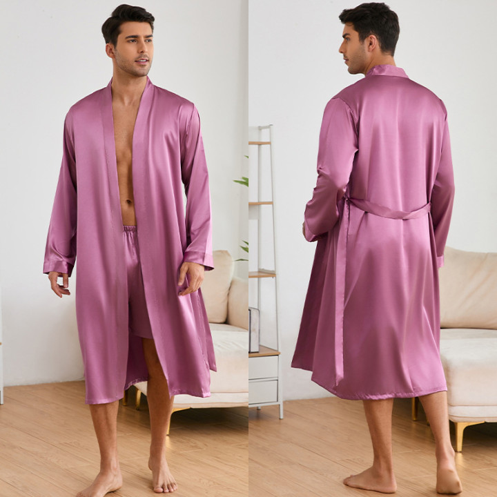 Men's Robes Shorts Suit Solid Color Homewear | Anvare