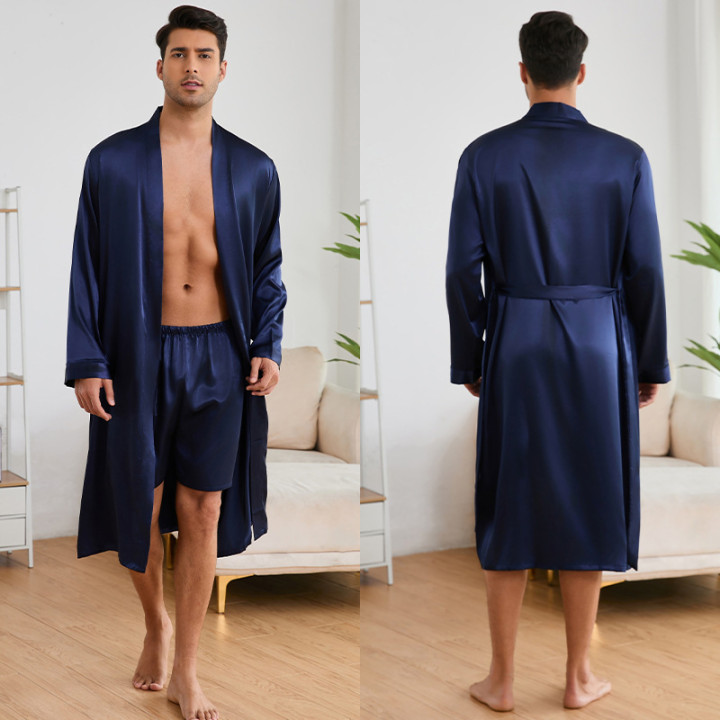 Men's Robes Shorts Suit Solid Color Homewear | Anvare