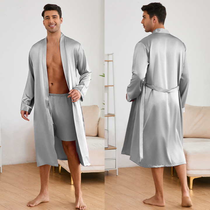 Men's Robes Shorts Suit Solid Color Homewear | Anvare