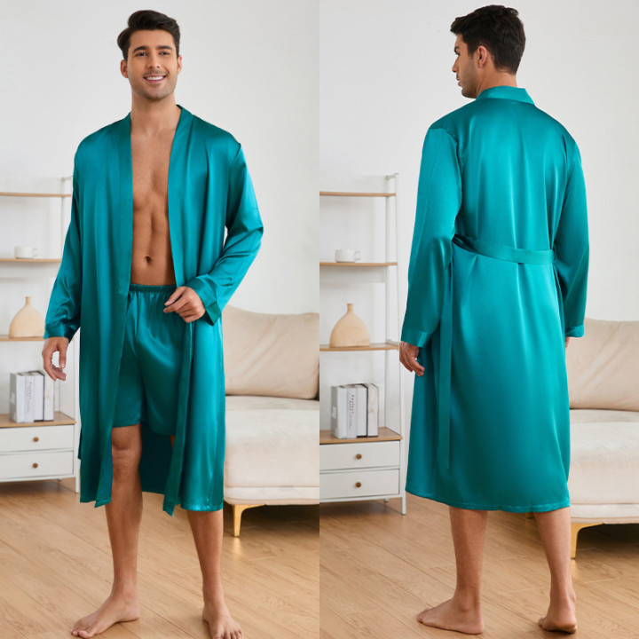 Men's Robes Shorts Suit Solid Color Homewear | Anvare