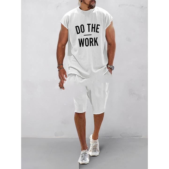 European And American Letters 3D Printing Suit Men's Round Neck | Anvare