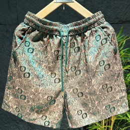 Men's Fashionable Ethnic Style Laser Dark Flower Fashion Ice Silk Shorts | Anvare