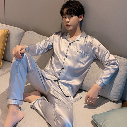 Men's Fashion Large Size Silk Pajamas Suit | Anvare