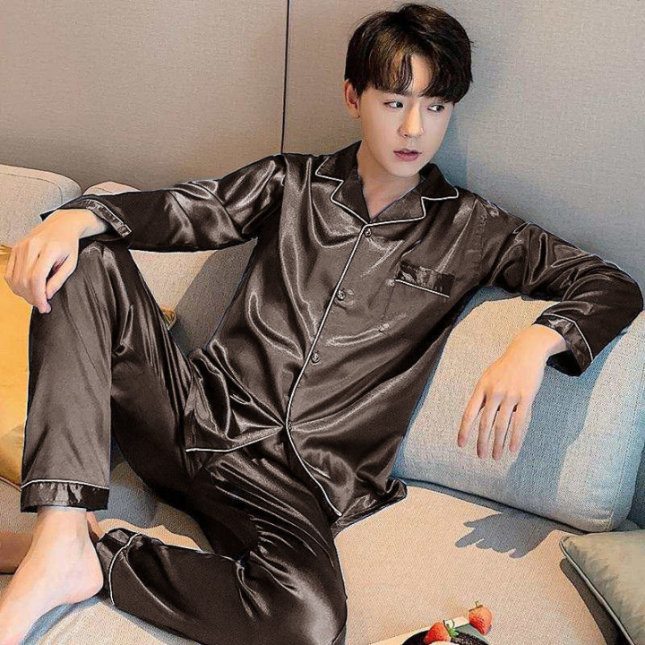 Men's Fashion Large Size Silk Pajamas Suit | Anvare