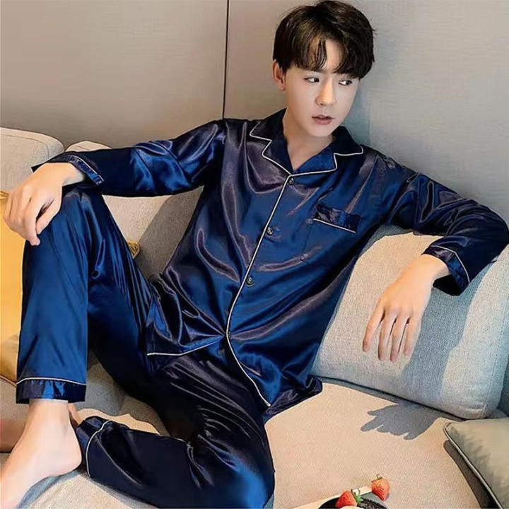 Men's Fashion Large Size Silk Pajamas Suit | Anvare
