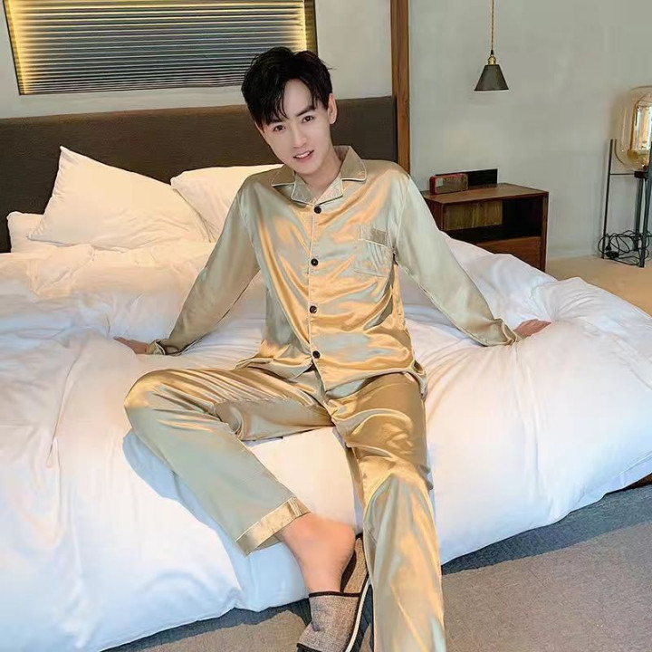 Men's Fashion Large Size Silk Pajamas Suit | Anvare