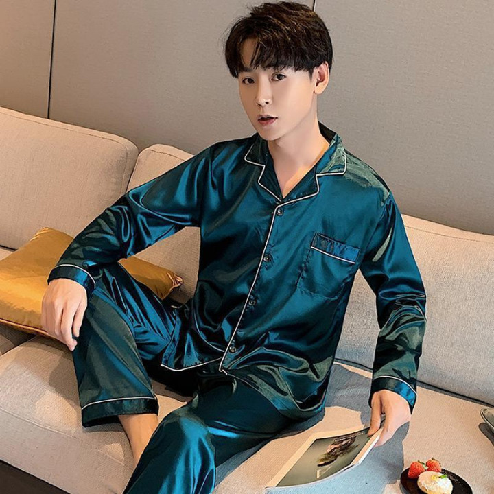 Men's Fashion Large Size Silk Pajamas Suit | Anvare