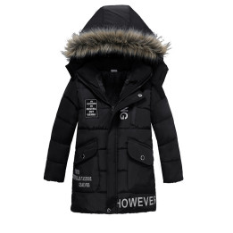 Boys Large Fur Collar Padded Warm Cotton Jacket | Anvare