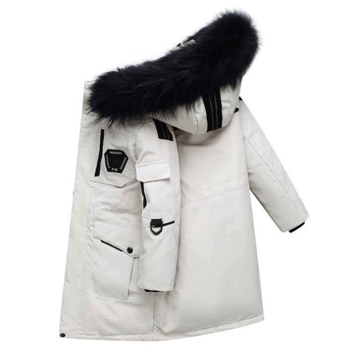 Children's Down Jacket Boys' Mid-length Thickening Plus Size Fur Collar Coat | Anvare
