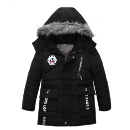Fashion Boys Thicken Letter Print Hooded Cotton Jacket | Anvare