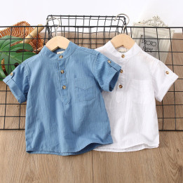 Boys' Summer Simplicity Solid Color Shirt Short Sleeve | Anvare