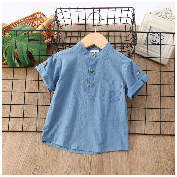 Boys' Summer Simplicity Solid Color Shirt Short Sleeve | Anvare