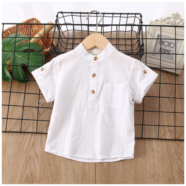 Boys' Summer Simplicity Solid Color Shirt Short Sleeve | Anvare