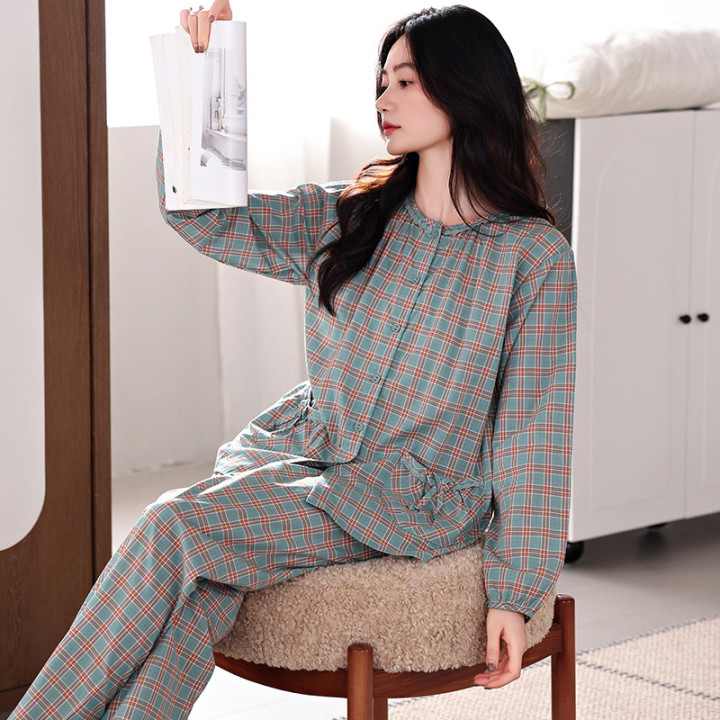 Fashion Women's Loose All Cotton Pajamas Suit | Anvare