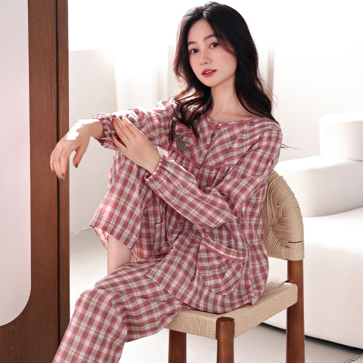 Fashion Women's Loose All Cotton Pajamas Suit | Anvare