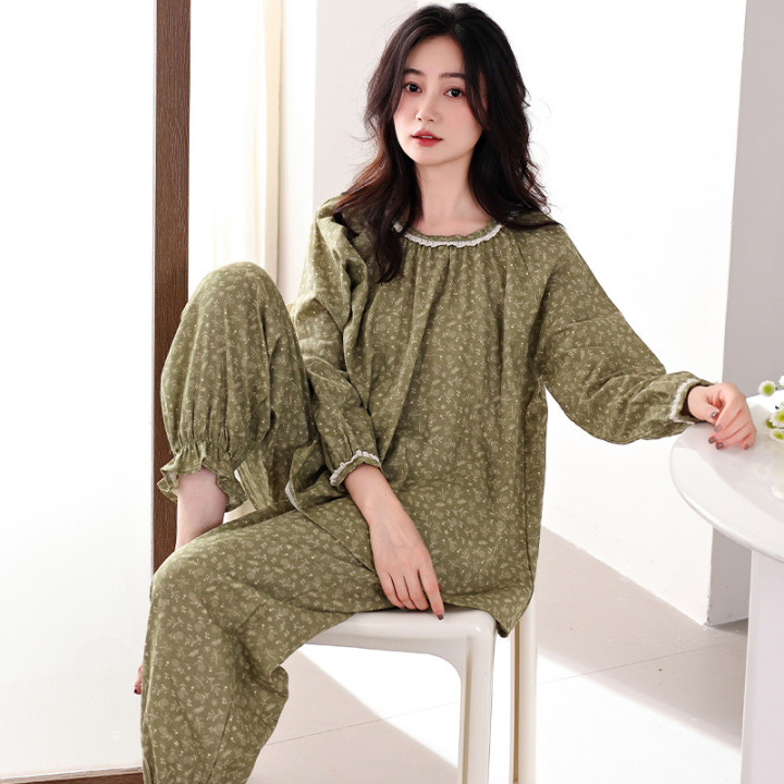 Fashion Women's Loose All Cotton Pajamas Suit | Anvare