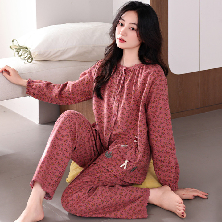 Fashion Women's Loose All Cotton Pajamas Suit | Anvare